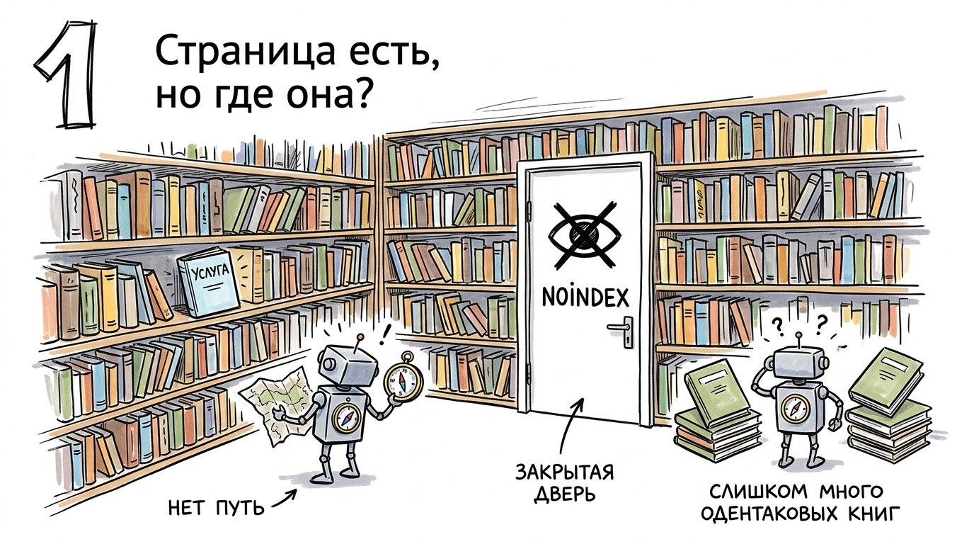 Почему поисковик не показывает вашу страницу, хотя она есть на сайте