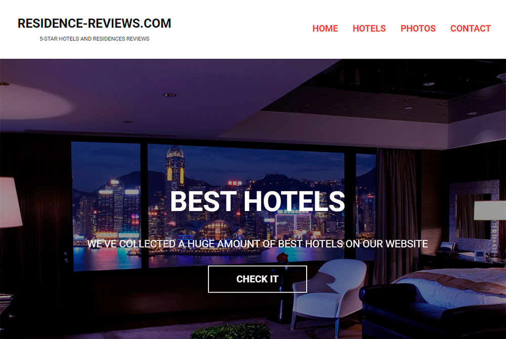 Сайт о пятизвездочных отелях