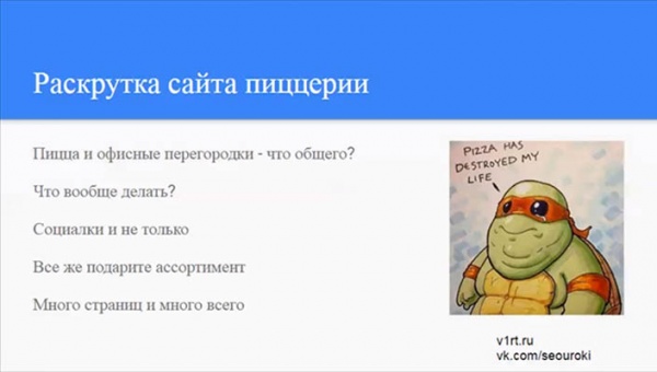 Раскрутка сайта пиццерии
